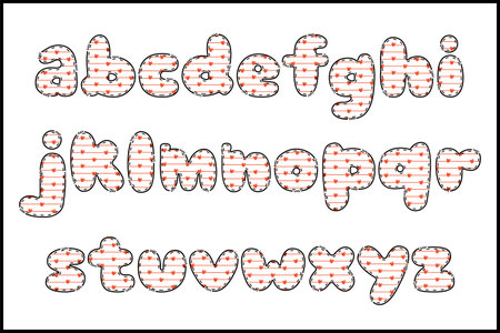 Handcrafted Lovely letters color creative art typographic designのイラスト素材