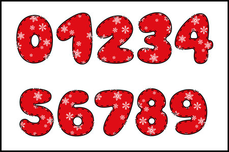 Handcrafted Christmas Eve number color creative art typographic designのイラスト素材