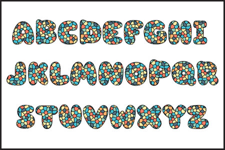 Handcrafted Abstract letters color creative art typographic designのイラスト素材