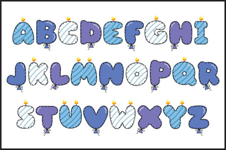 Handcrafted Birthday Boy letters color creative art typographic designのイラスト素材