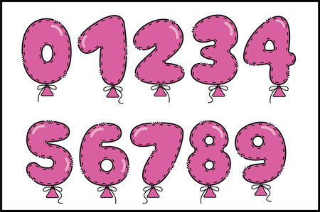 Handcrafted Birthday Girl number color creative art typographic designのイラスト素材