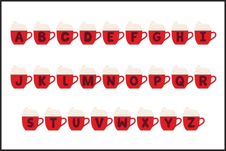 Handcrafted Christmas letters color creative art typographic designのイラスト素材