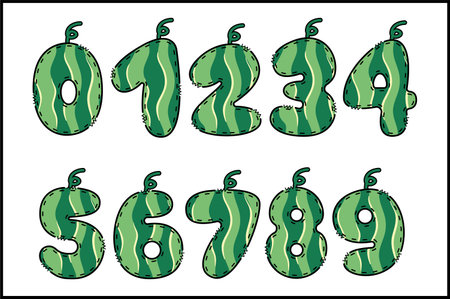 Handcrafted Fresh number color creative art typographic designのイラスト素材