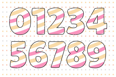 Handcrafted Easter Delight number color creative art typographic designのイラスト素材