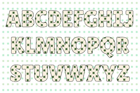 Handcrafted Saint Patrick letters color creative art typographic designのイラスト素材