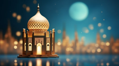 Mini mosque ramadan theme backgroundの素材