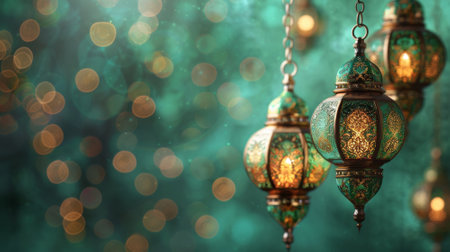 Ramadan Green Gold Theme Backgroundの素材