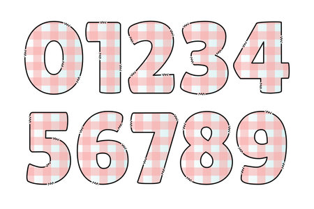 Handcrafted Picnic number color creative art typographic designのイラスト素材