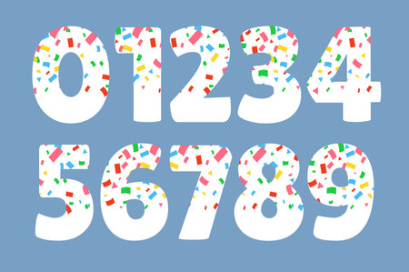Versatile Collection of Confetti Color Font Doodle Letter Illustrationのイラスト素材