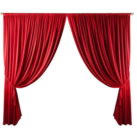 Red Stage Curtain Isolated on a Transparent Backgroundの素材