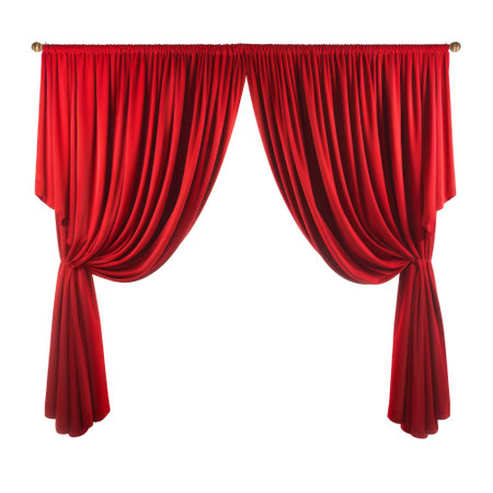 Red Stage Curtain Isolated on a Transparent Backgroundの素材