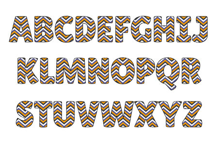 Handcrafted Halloween Party letters color creative art typographic designのイラスト素材