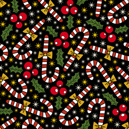 christmas elements seamless pattern のイラスト素材