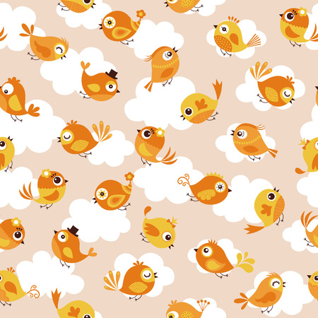seamless birds pattern のイラスト素材