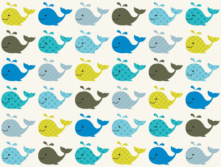 seamless whale pattern のイラスト素材