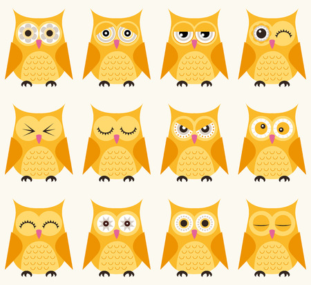 seamless owls pattern のイラスト素材