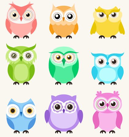seamless owls pattern のイラスト素材