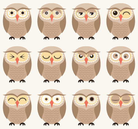 seamless owls pattern のイラスト素材