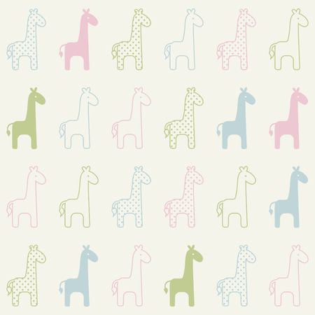 seamless giraffe cartoon pattern のイラスト素材