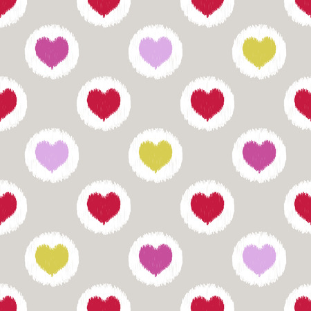 seamless heart scribble patternのイラスト素材