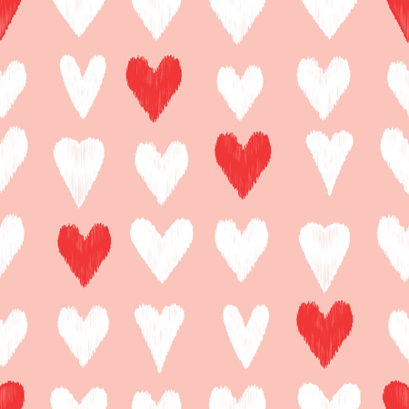 seamless heart scribble patternのイラスト素材