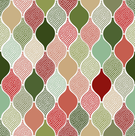 seamless ornament wallpaper background in red and green colorのイラスト素材