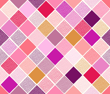 seamless multicolor geometric dots texture tiles patternのイラスト素材