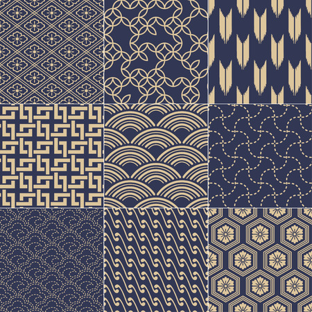 seamless japanese mesh patternのイラスト素材