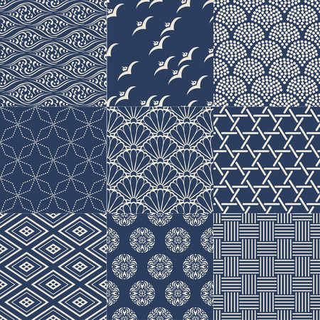 seamless japanese mesh patternのイラスト素材