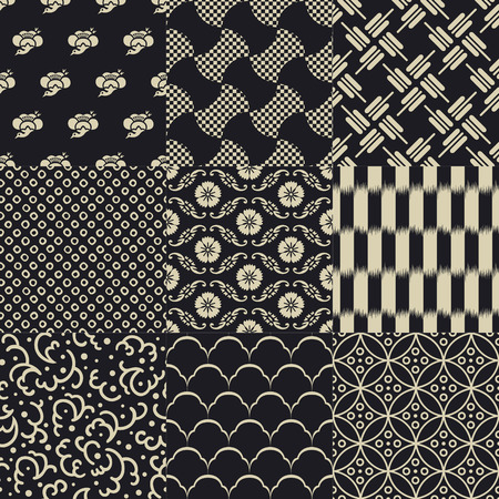 seamless japanese traditional mesh patternのイラスト素材