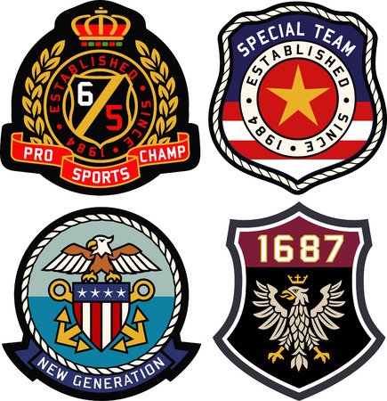 Set of retro vintage badges shieldingのイラスト素材