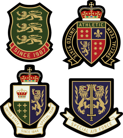 classic heraldic royal emblem badge shieldのイラスト素材