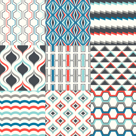 seamless abstract geometric pattern setのイラスト素材