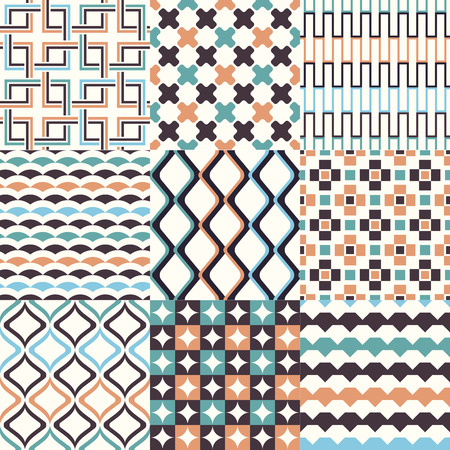 seamless abstract geometric pattern setのイラスト素材