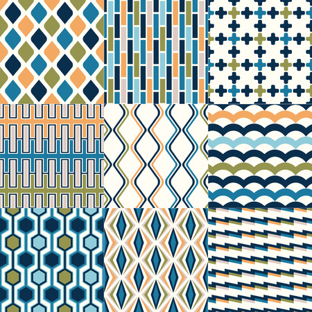 seamless abstract geometric pattern setのイラスト素材
