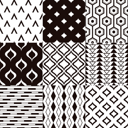 seamless monochromatic abstract geometric mesh patternのイラスト素材