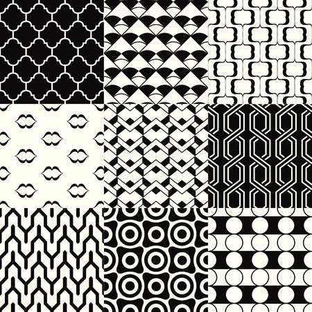 repeated monochromatic geometric pattern setのイラスト素材