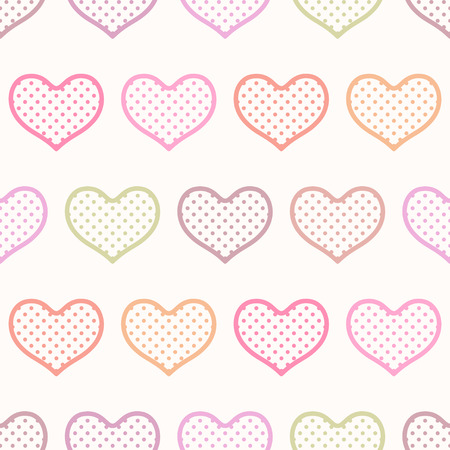 seamless heart pastel color patternのイラスト素材