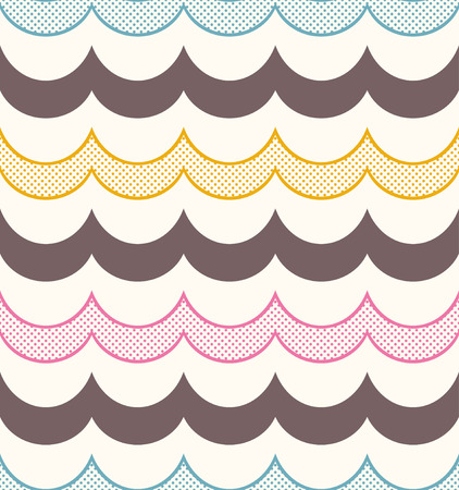 seamless geometric ocean wave patternのイラスト素材