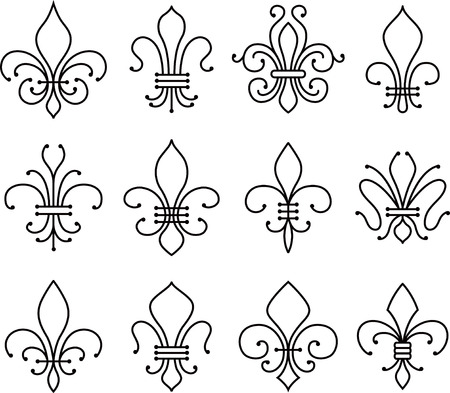 fleur de lys symbol setのイラスト素材