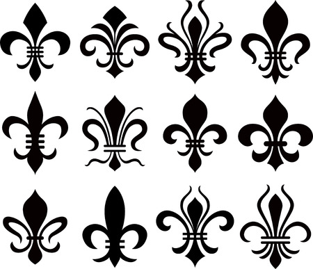 abstract fleur de lys symbol setのイラスト素材
