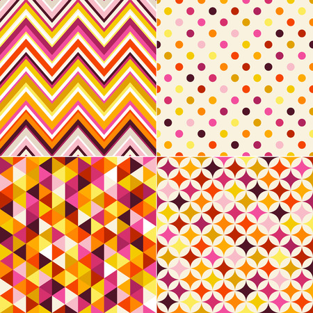 seamless colorful geometric pattern setのイラスト素材