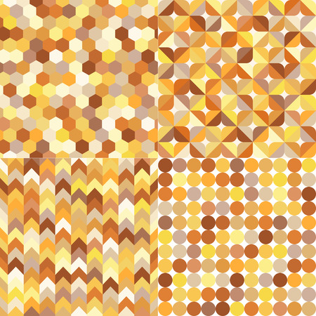 seamless shiny gold metallic geometric pattern setのイラスト素材