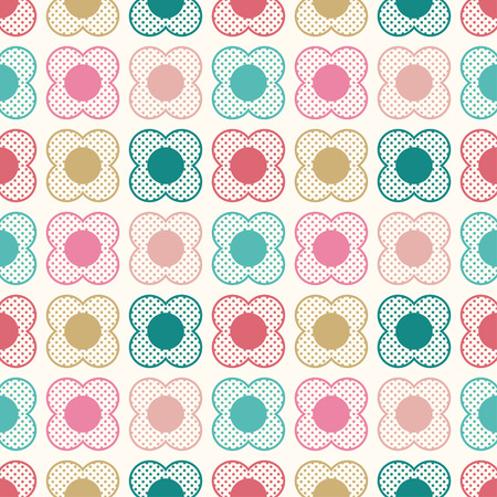seamless floral dots cartoon patternのイラスト素材
