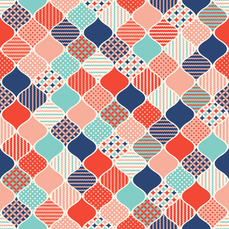 geometric patchwork modern seamless patternのイラスト素材