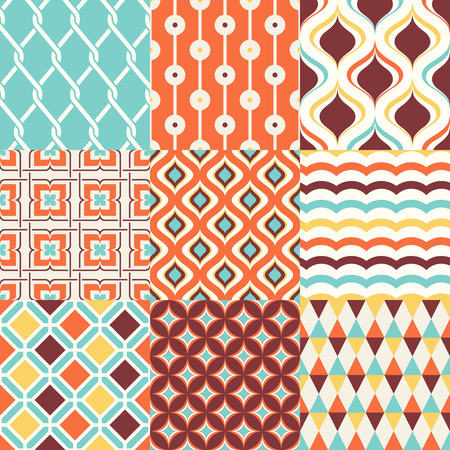 abstract retro stylish seamless geometric cushion patternのイラスト素材