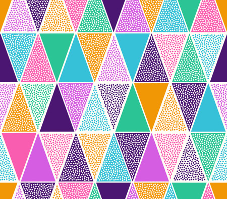 seamless abstract creative colorful triangle dots pattern on white background.のイラスト素材