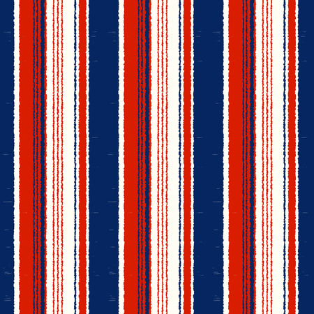 Navy Blue, Red, White Striped Seamless Pattern - Vertical stripes repeated fabric backgroundのイラスト素材