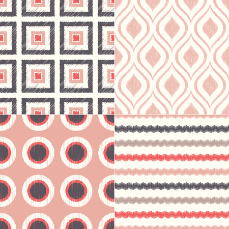 seamless colorful geometric pattern background   setのイラスト素材