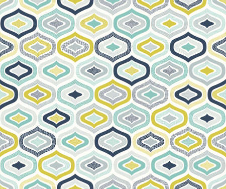 seamless ogee pattern, modern creative childish dots abstract background. Retro geometric colorful design.のイラスト素材